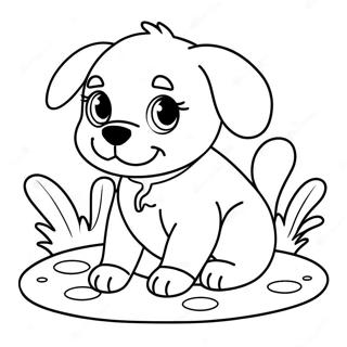 Playful Puppy Dog Coloring Page 11031-8684