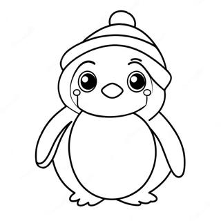 Cute Christmas Penguin Coloring Page 11071-8697