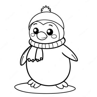 Cute Christmas Penguin Coloring Page 11071-8698