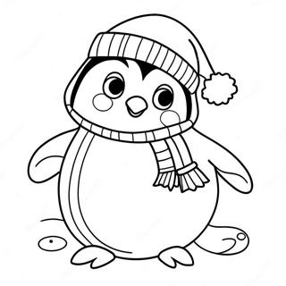 Cute Christmas Penguin Coloring Page 11071-8699