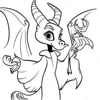 Maleficent With Dragon Coloring Page 11101-8707