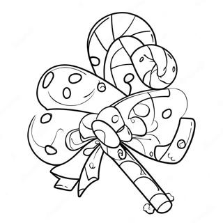 Festive Candy Cane With Bow Coloring Page 11151-8744