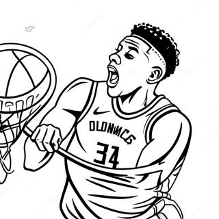 Giannis Antetokounmpo Dunking Coloring Page 11191-8778