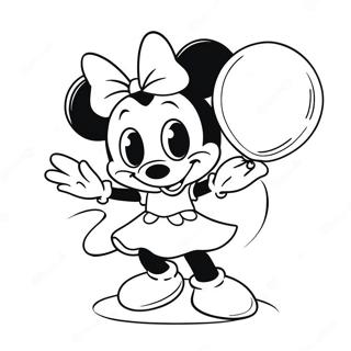 Página Para Colorear De Minnie Mouse Feliz Con Globos 111-97