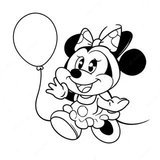 Página Para Colorear De Minnie Mouse Feliz Con Globos 111-99