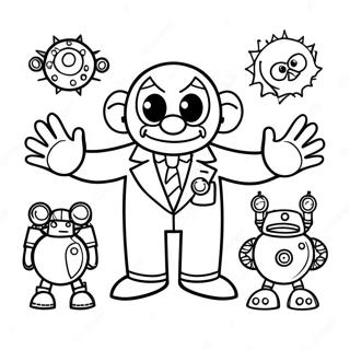 Evil Dr Eggman With Robots Coloring Page 11201-8784