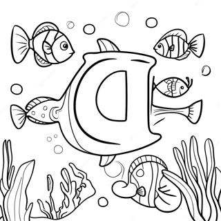 Underwater Scene With Letter U Coloring Page 11231-8797