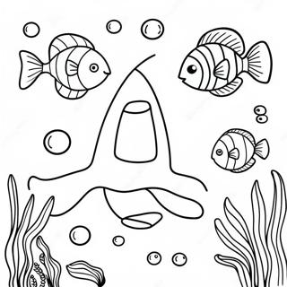 Underwater Scene With Letter U Coloring Page 11231-8798