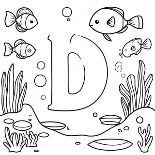 Underwater Scene With Letter U Coloring Page 11231-8799