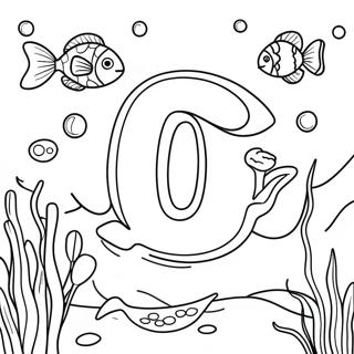 Underwater Scene With Letter U Coloring Page 11231-8800