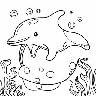 Realistic Dolphin Swimming In Ocean Coloring Page 11270-8821