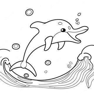 Playful Dolphin Jumping Over Waves Coloring Page 11271-8833