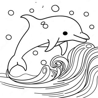 Playful Dolphin Jumping Over Waves Coloring Page 11271-8834