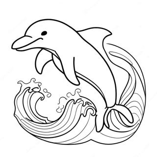 Playful Dolphin Jumping Over Waves Coloring Page 11271-8835