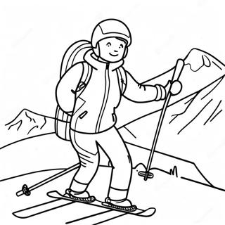 Adventurous Skiing Coloring Page 11311-8857