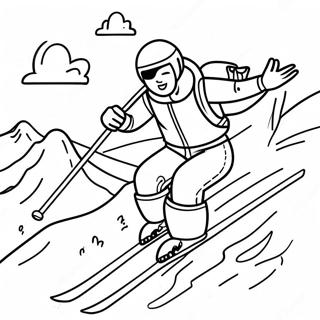 Adventurous Skiing Coloring Page 11311-8858