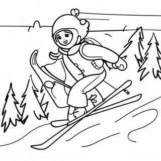 Adventurous Skiing Coloring Page 11311-8859