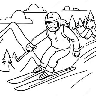 Adventurous Skiing Coloring Page 11311-8860