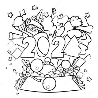 New Years 2024 Celebration Coloring Page 11360-8892