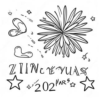 Festive New Years 2024 Fireworks Coloring Page 11361-8901