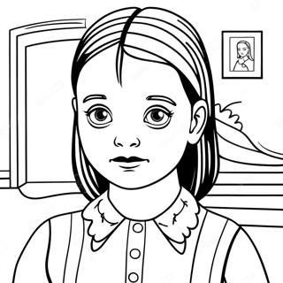 Creepy Wednesday Addams Coloring Page 11391-8929