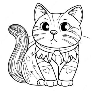 Anime Cat Coloring Page 11420-8952