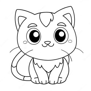 Cute Anime Cat With Big Eyes Coloring Page 11421-8947