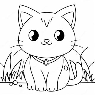 Cute Anime Cat With Big Eyes Coloring Page 11421-8948