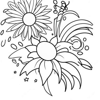 July 4th Fireworks Coloring Page 11480-9027