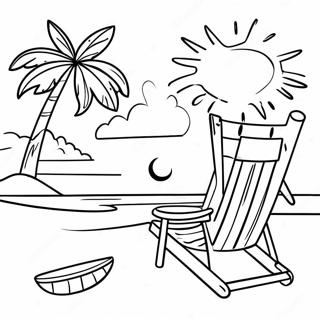 Summer Beach Scene Coloring Page 11481-9018