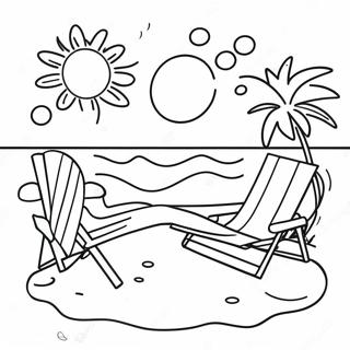 Summer Beach Scene Coloring Page 11481-9019