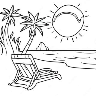 Summer Beach Scene Coloring Page 11481-9020