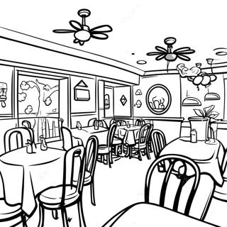 Cozy Family Restaurant Coloring Page 11541-9045