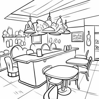 Cozy Family Restaurant Coloring Page 11541-9046