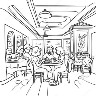 Cozy Family Restaurant Coloring Page 11541-9047