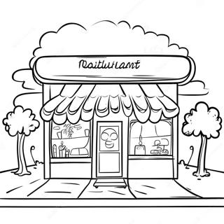 Cozy Family Restaurant Coloring Page 11541-9048