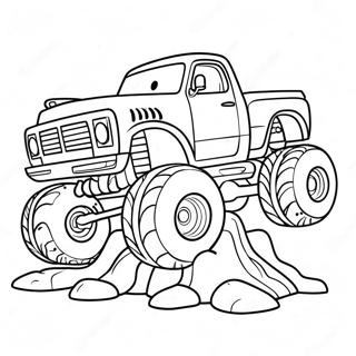 Spiderman Driving A Giant Monster Truck Coloring Page 11571-9070