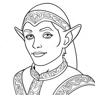 Realistic Elf For Adults Coloring Pages