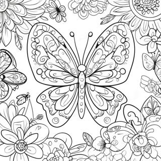 Unique Butterfly Coloring Page For Adults 11680-9154