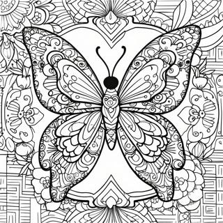 Intricate Butterfly Mandala Coloring Page 11681-9161