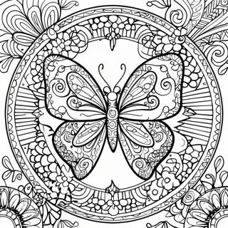 Intricate Butterfly Mandala Coloring Page 11681-9162