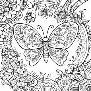 Intricate Butterfly Mandala Coloring Page 11681-9164