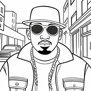 Hip Hop Gangster Coloring Page 11730-9194