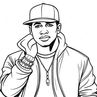 Cool Hip Hop Gangster With Cap Coloring Page 11731-9197