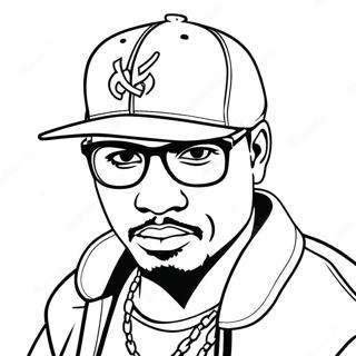 Cool Hip Hop Gangster With Cap Coloring Page 11731-9198