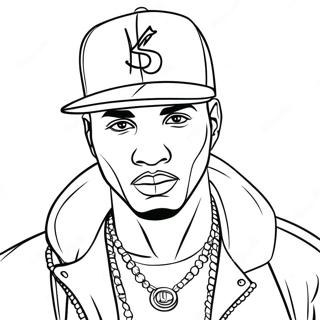 Cool Hip Hop Gangster With Cap Coloring Page 11731-9199