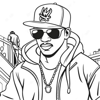 Cool Hip Hop Gangster With Cap Coloring Page 11731-9200