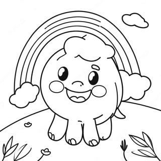 Red Rainbow Friends Coloring Pages