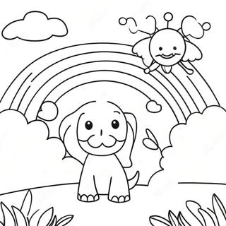 Happy Red Rainbow Friends Coloring Page 11781-9236