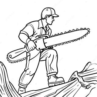 Powerful Chainsaw Man In Action Coloring Page 1181-948